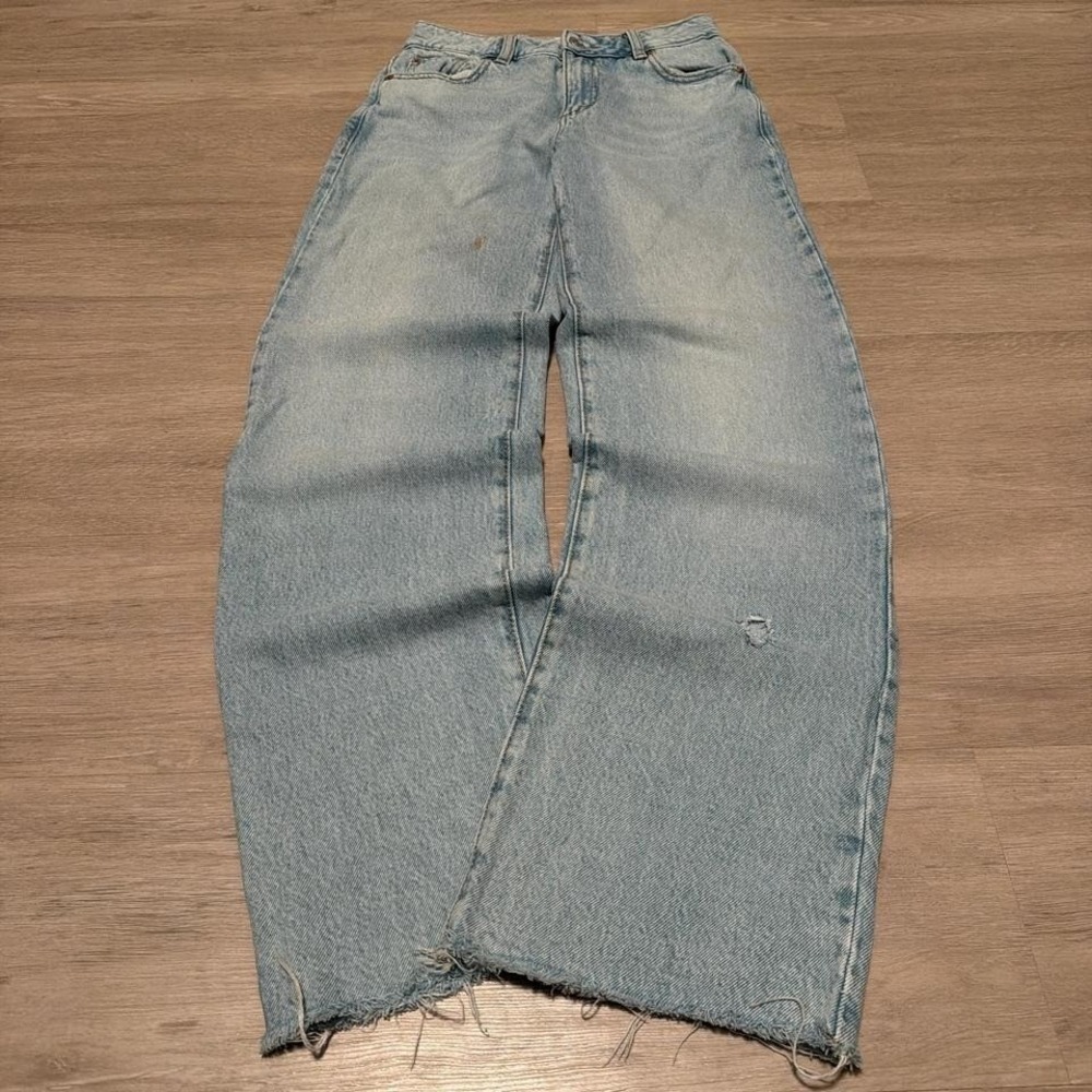 24x28 Blue Light Wash Wide Leg Quality Denim Jeans